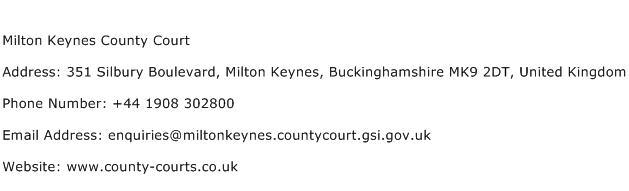 Milton Keynes County Court Address Contact Number