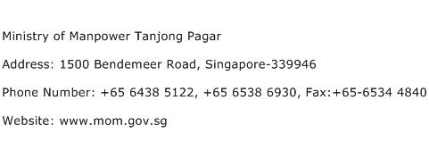 Ministry of Manpower Tanjong Pagar Address Contact Number