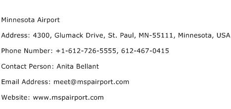 Minnesota Airport Address Contact Number