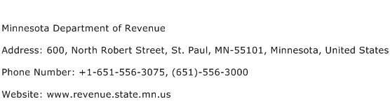 Minnesota Department of Revenue Address Contact Number