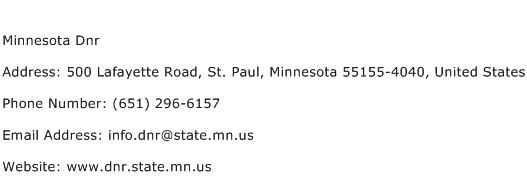 Minnesota Dnr Address Contact Number