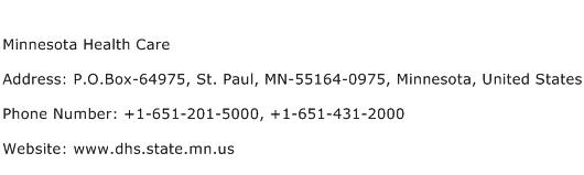 Minnesota Health Care Address Contact Number