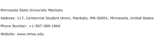 Minnesota State University Mankato Address Contact Number