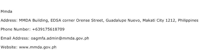 Mmda Address Contact Number