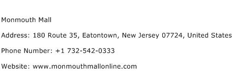 Monmouth Mall Address Contact Number