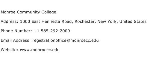 Monroe Community College Address Contact Number