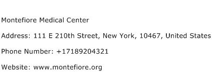 Montefiore Medical Center Address Contact Number