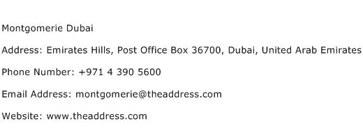 Montgomerie Dubai Address Contact Number