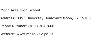Moon Area High School Address Contact Number