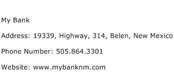 My Bank Address Contact Number