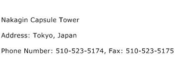 Nakagin Capsule Tower Address Contact Number
