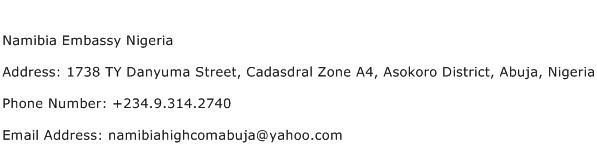 Namibia Embassy Nigeria Address Contact Number