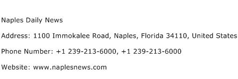 Naples Daily News Address Contact Number