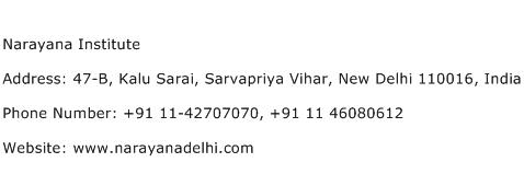 Narayana Institute Address Contact Number