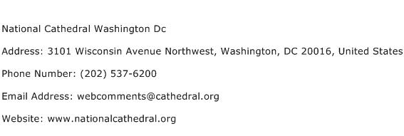 National Cathedral Washington Dc Address Contact Number
