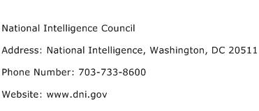 National Intelligence Council Address Contact Number