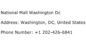 National Mall Washington Dc Address Contact Number