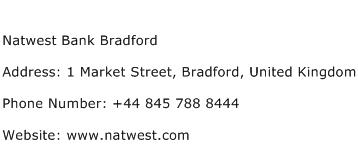 Natwest Bank Bradford Address Contact Number