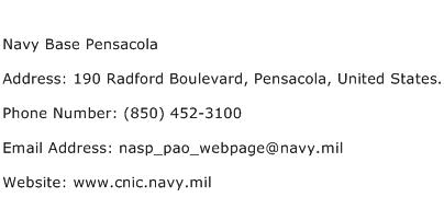 Navy Base Pensacola Address Contact Number