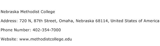 Nebraska Methodist College Address Contact Number