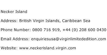 Necker Island Address Contact Number