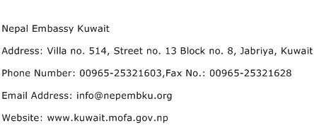 Nepal Embassy Kuwait Address Contact Number
