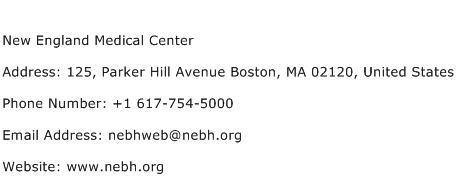 New England Medical Center Address Contact Number