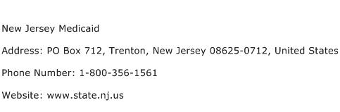 New Jersey Medicaid Address Contact Number