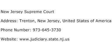 New Jersey Supreme Court Address Contact Number
