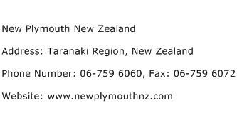New Plymouth New Zealand Address Contact Number