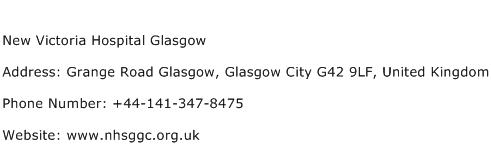New Victoria Hospital Glasgow Address Contact Number