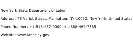 New York State Department of Labor Address Contact Number