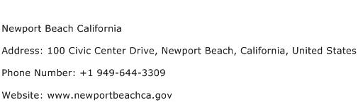 Newport Beach California Address Contact Number