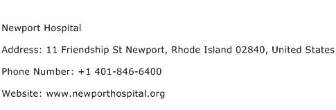 Newport Hospital Address Contact Number