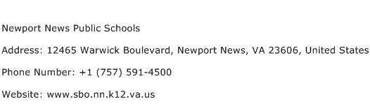 Newport News Public Schools Address Contact Number