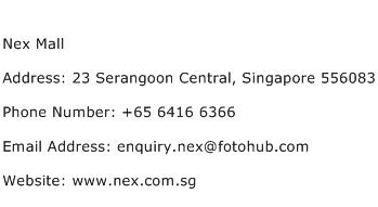 Nex Mall Address Contact Number