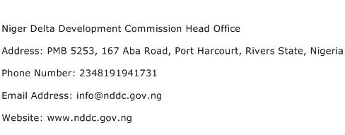 Niger Delta Development Commission Head Office Address Contact Number