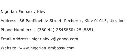 Nigerian Embassy Kiev Address Contact Number
