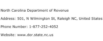 North Carolina Department Of Revenue Address Contact Number 7632 