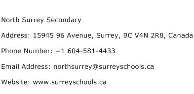 North Surrey Secondary Address Contact Number