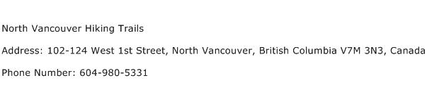 North Vancouver Hiking Trails Address Contact Number