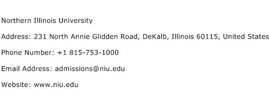 Northern Illinois University Address Contact Number