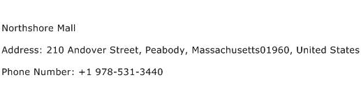 Northshore Mall Address Contact Number