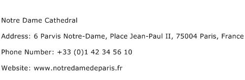 Notre Dame Cathedral Address Contact Number