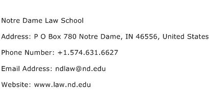 Notre Dame Law School Address Contact Number