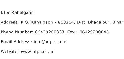 Ntpc Kahalgaon Address Contact Number
