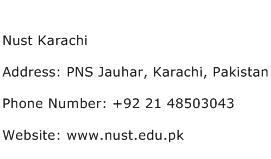 Nust Karachi Address Contact Number