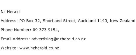 Nz Herald Address Contact Number
