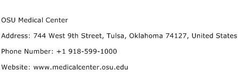 OSU Medical Center Address Contact Number