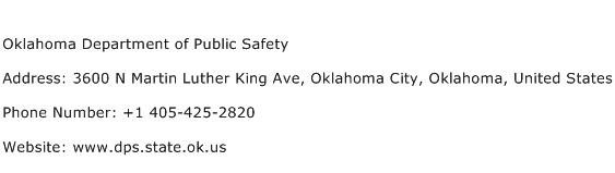 Oklahoma Department of Public Safety Address Contact Number